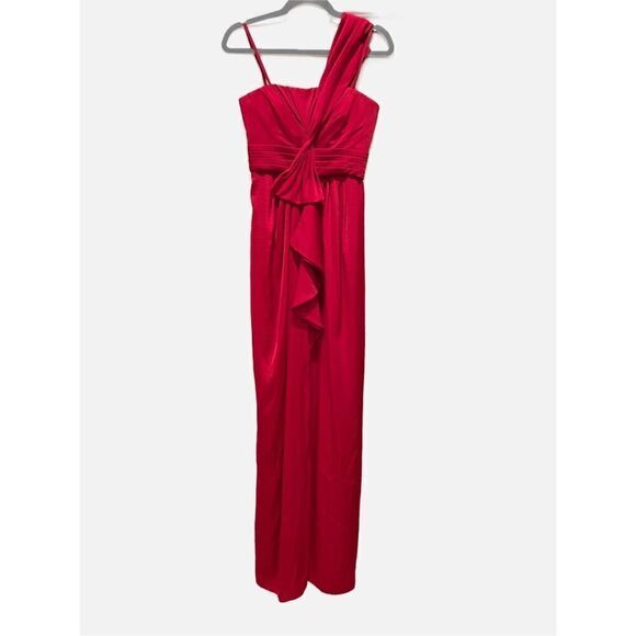 BCBGMAXAZRIA Barbara One Shoulder Gown in Red Sz 2 - Picture 2 of 12